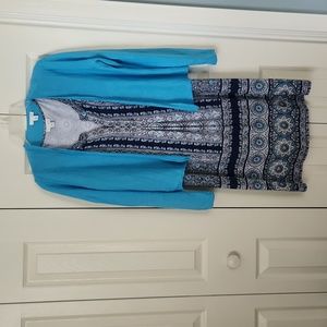 JJill sleeveless dress with matching cardigan